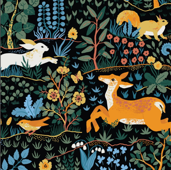 44"- 45" - 100% Organic Cotton - Baltic Woodland