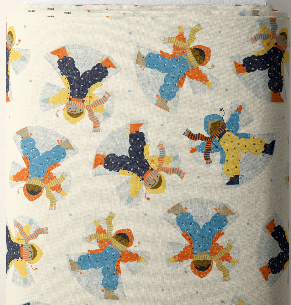 100% Organic Cotton 44"-45" - Snow Friends