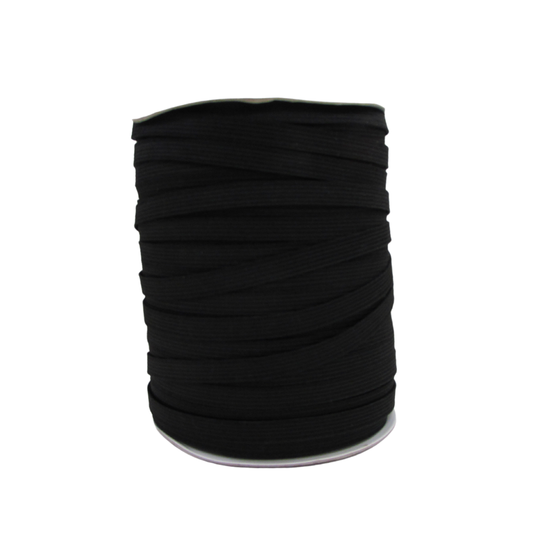 1/4" Black Braided Elastic - Spool