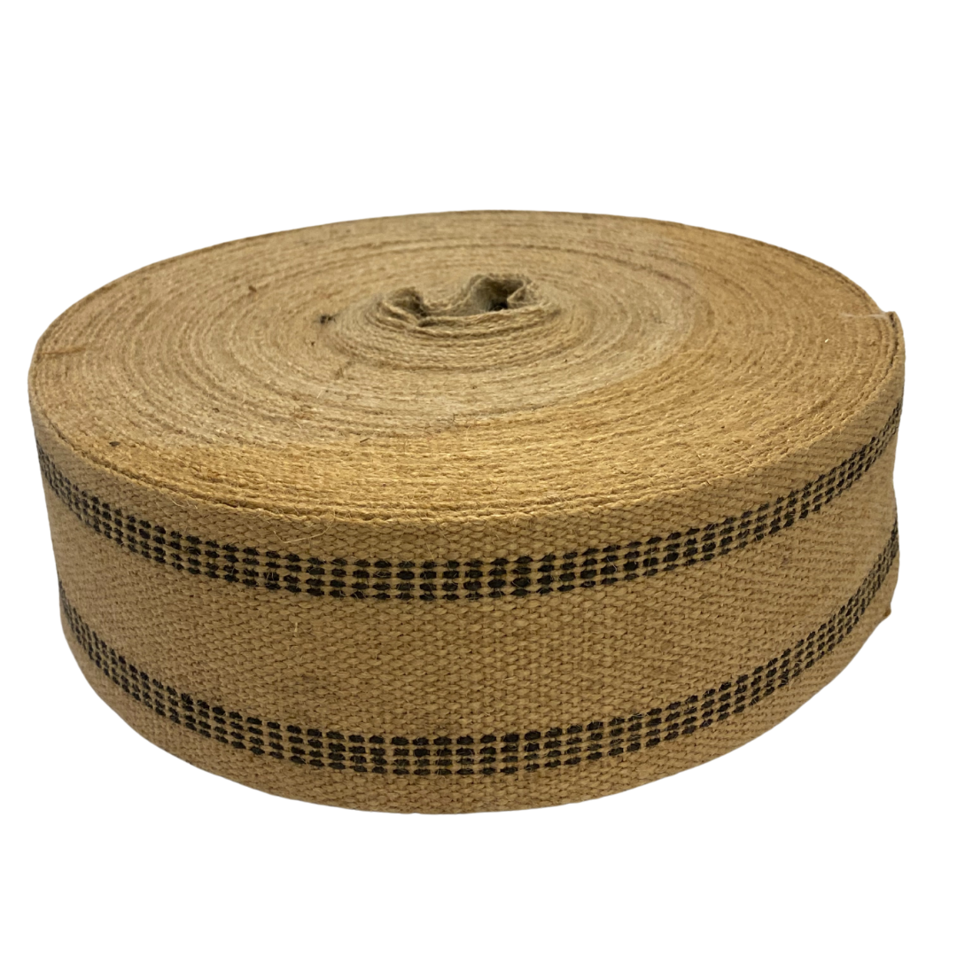 Jute Webbing-Black Stripe-Full Spool