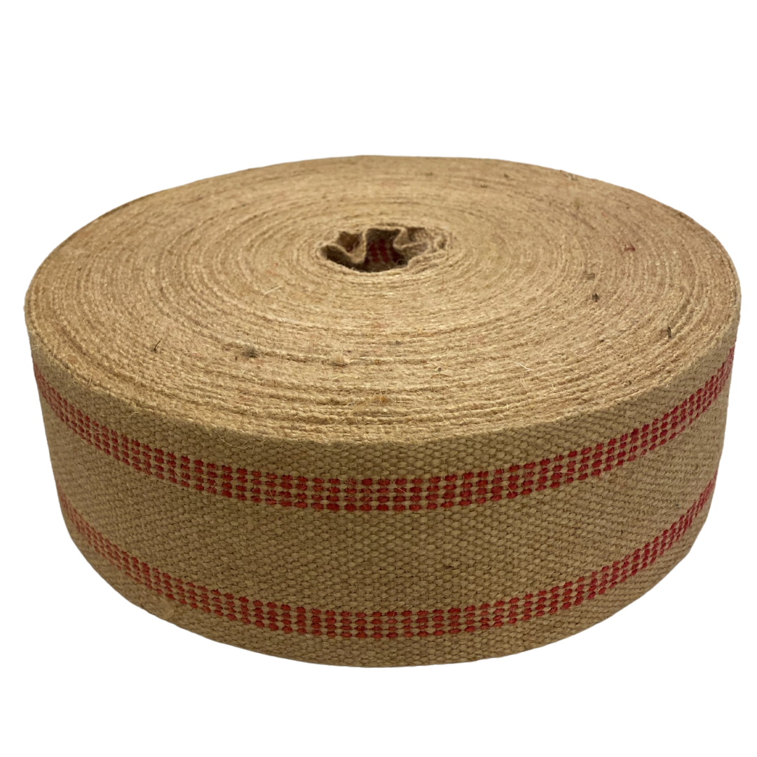 Jute Webbing-Red Stripe-Full Spool