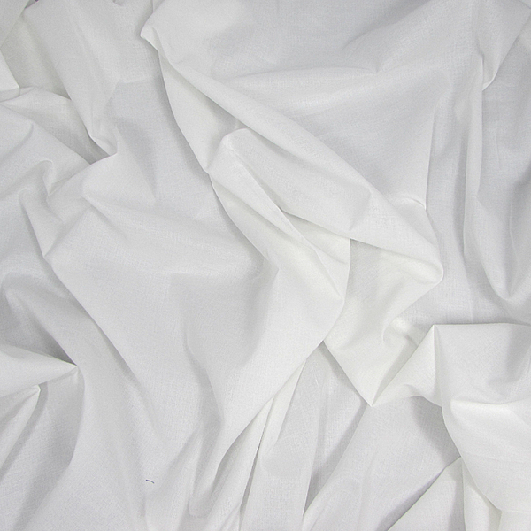 COTTON CAMBRIC STIFF FABRIC-44" WHITE –