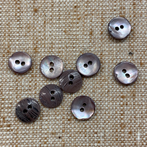 Mother of Pearl Buttons, Natural Shell , 4 Hole Sewing Knitting Buttons,  Grey, Many Sizes to Choose From , Packs of 10 