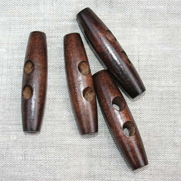 1-1/4" Cigar Shape Toggle-Brown-6 Pack
