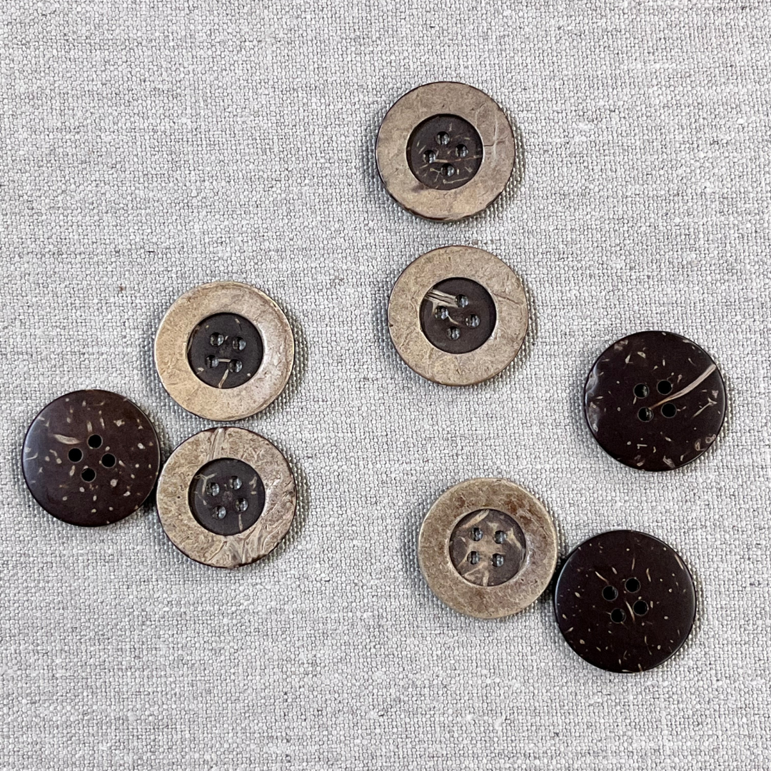 Coconut Buttons - Raised Rim