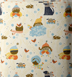 100% Organic Cotton 44"-45" - Snow Friends