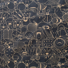 Charley Harper Iconic Bark Cloth