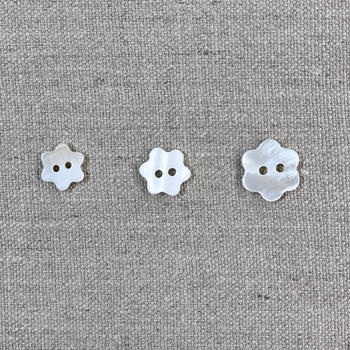 White Shell Buttons-Flower