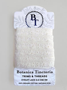 Vegetable Dyed Eyelet Lace-25mm
