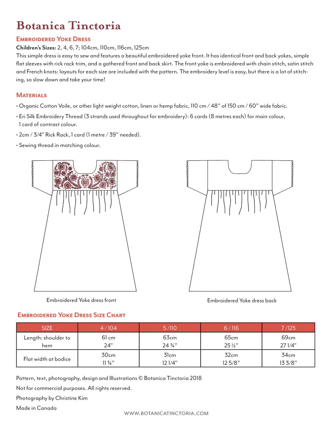 embroidered dress pattern Yoke – Organic Cotton Plus The Best Broccoli Slaw The pattern is in Production Time:Standard - 6 wks Cake_Women