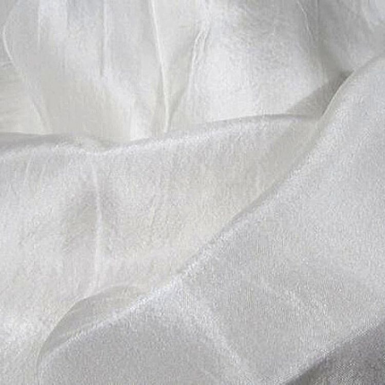 thumbnail image 2 of 1 Yard Natural Silk/Cotton Blend Fabric – Pure White, Perfect For Dress Lining & Light Apparel 2 of 2
