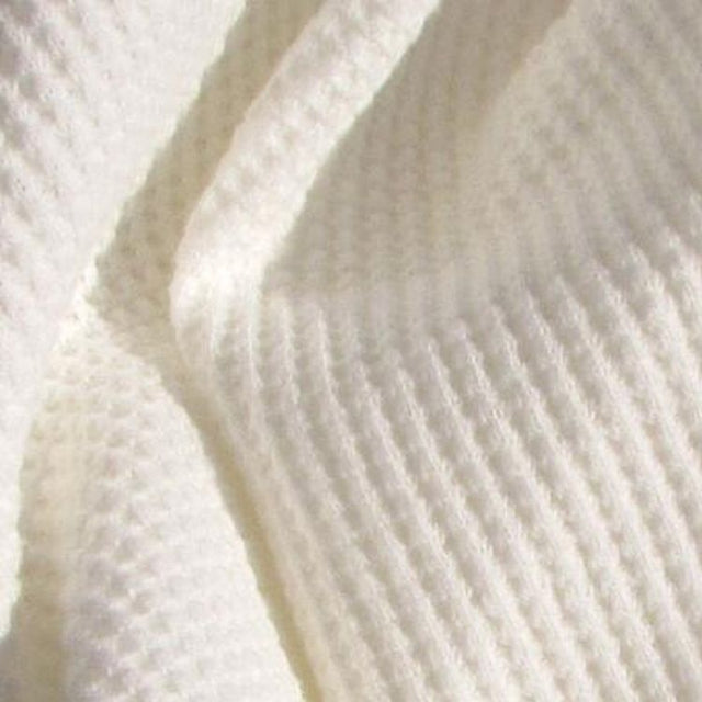 Heavy weight 100% cotton waffle weave knit rib fabric by the yard