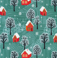 44"- 45" - 100% Organic Cotton - Winter Wonderland